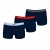 Tommy Hilfiger ανδρικά βαμβακερά boxers 3pack σε σκ. μπλε χρώμα με διαφορετικό χρώμα στο λάστιχο, άνετη γραμμή 95%cotton 5%elastane UM0UM03181 0R1